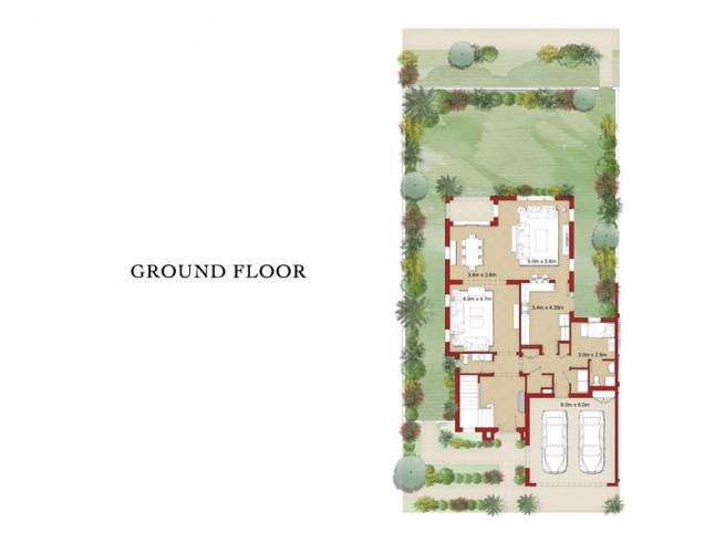 3 Bedroom Semi-detached Villa with Maid’s Room - Floor Plan